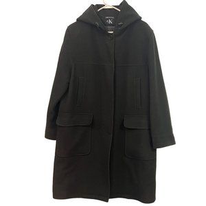 ck Calvin Klein Hooded Car Coat Women Size 12